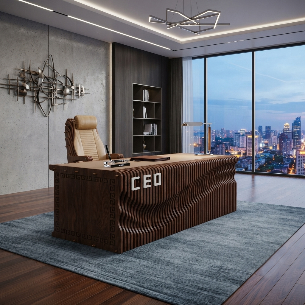 HR8N165A+HKTF68 - BÀN LÀM VIỆC CAO CẤP - CEO - Ảnh 2