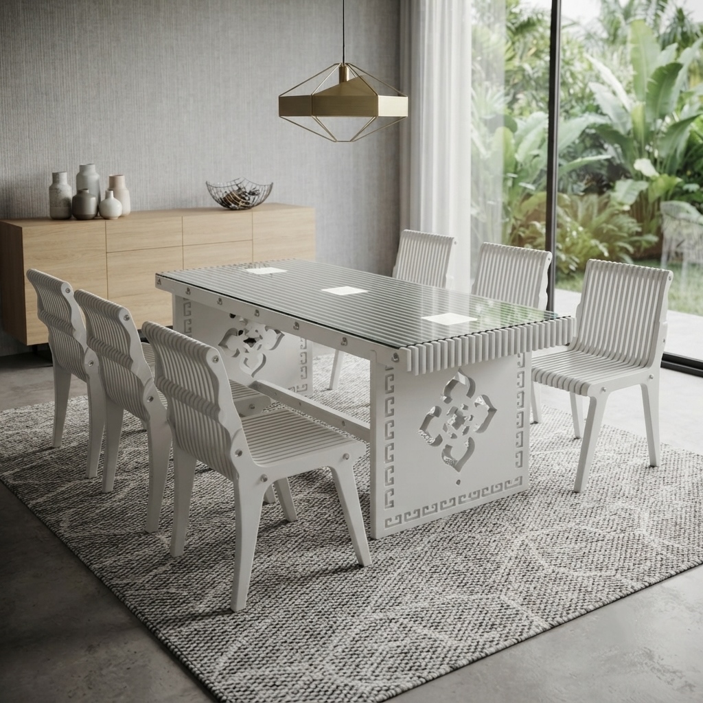HR8N166 - BỘ BÀN ĂN 6 GHẾ - Ảnh 2