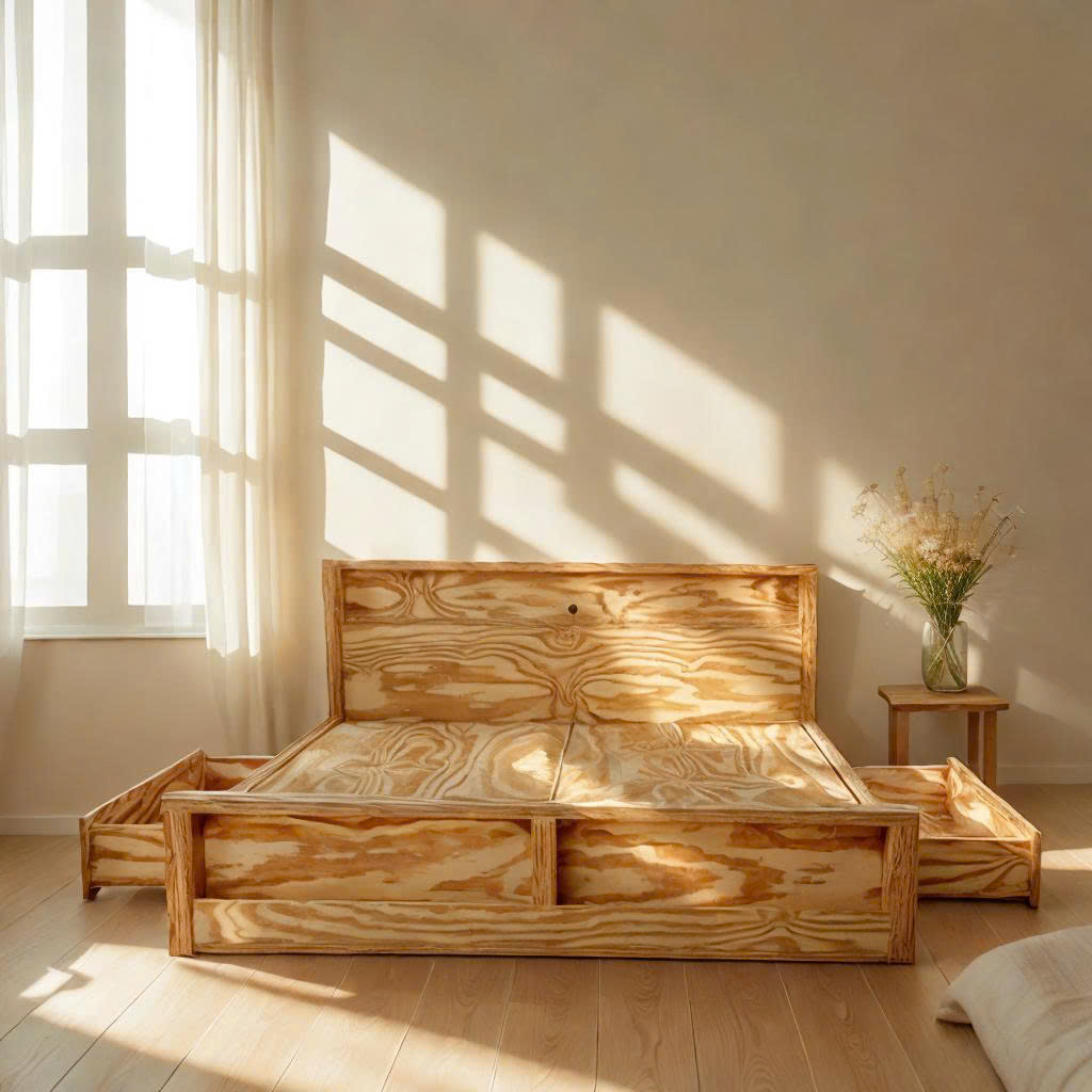 HWAJ61- GIƯỜNG GỖ CÓ HỘC KÉO TIỆN LỢI - Ảnh 2