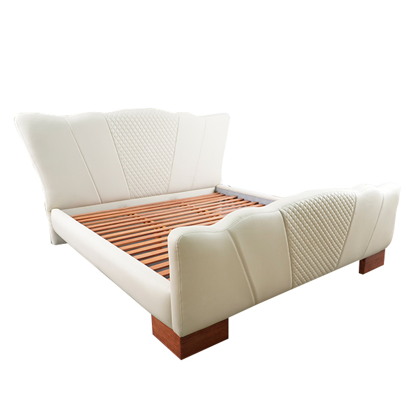 HWAJ88- GIƯỜNG GỖ BỌC DA CAO CẤP - Ảnh 2