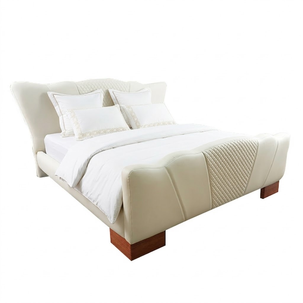 HWAJ88- GIƯỜNG GỖ BỌC DA CAO CẤP