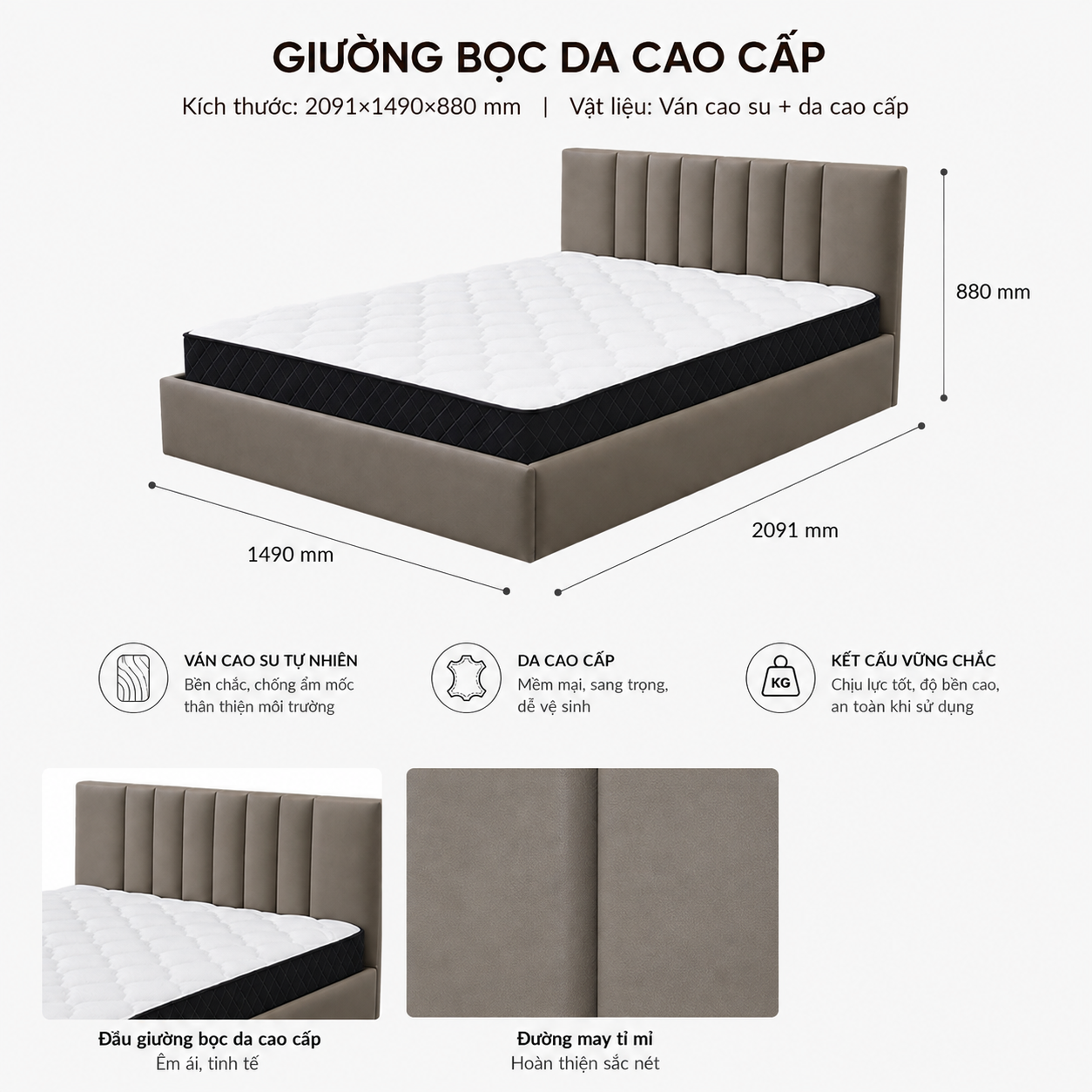 HWAJ93 - GIƯỜNG BỌC NỆM - Ảnh 6
